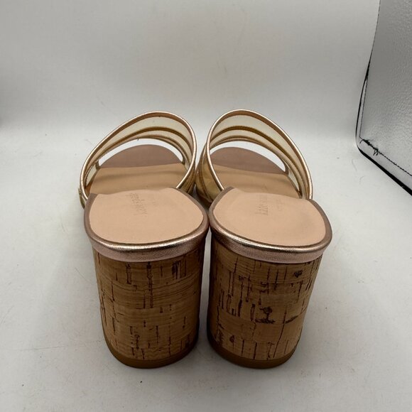 Kate Spade Whitby Slide Sandals | Rose Gold Cork Heels | Size 8.5M - Picture 3 of 11